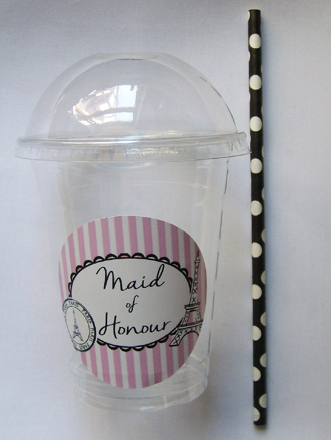 plastic-dome-cup--maid-of-honour-paris-themed--straw--1-qty-